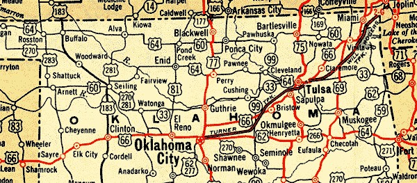 Route 66 in Oklahoma Map