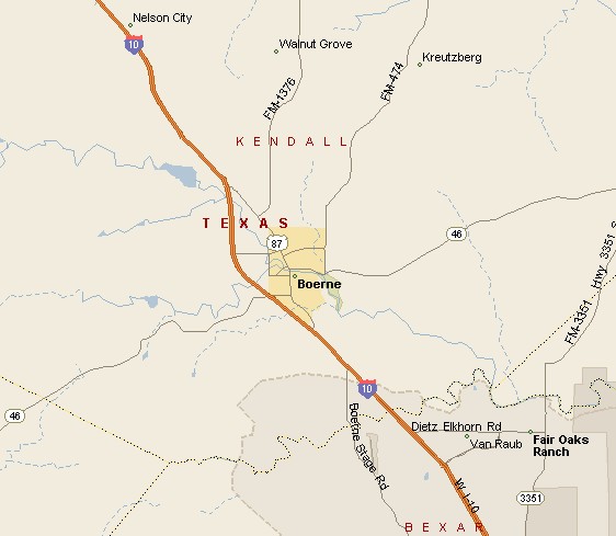 Boerne Texas Area Map