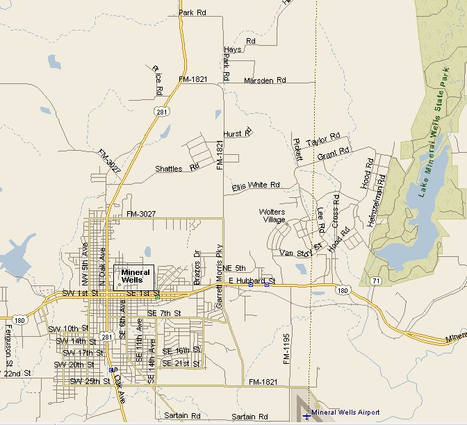 Mineral Wells Area Map
