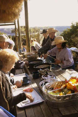 Breakfast at Elkins Ranch at Palo Duro Canyon.