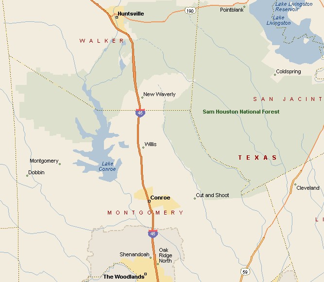 Map of Conroe Texas Area