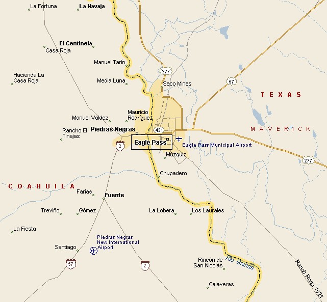 Eagle Pass Texas Area Map