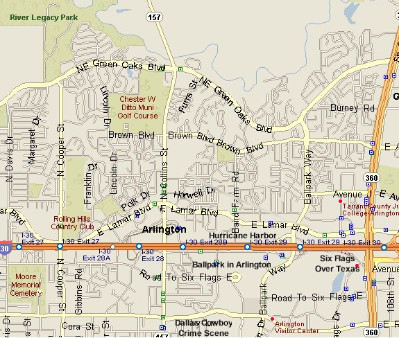 Arlington Texas Attractions Map