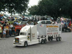 A mini-semi truck in the Ennis parade