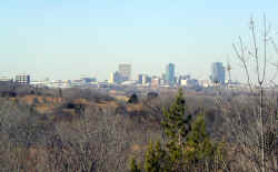 Looking at downtown Fort Worth from the highest point at Tandy Hills Park.