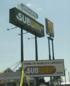 the biggest Subway sign on earth