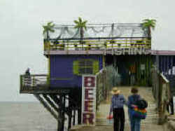 A beer store at the end of a Galveston pier
