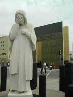 Jesus weaping at the Murrah Memorial.