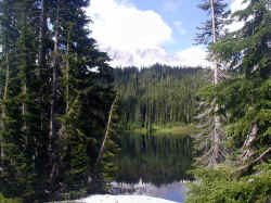 Mirror Lake in Mount Rainier National Park.