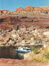 Docked in Bobcat Cove on Lake Powell.