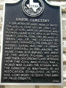 Historical marker at Durango Union Cemetery.