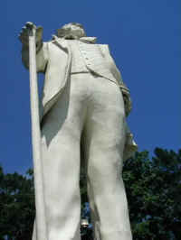 Looking up at the Sam Houston Statue
